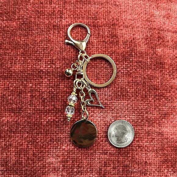 New CLOVER HEART Bag Charm Gold Tone ✤ - Picture 5 of 7